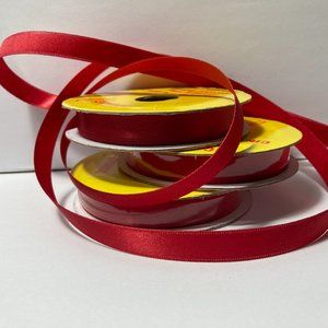 3 Coin Edge Ribbon Solid Red